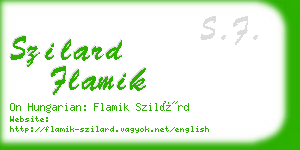 szilard flamik business card